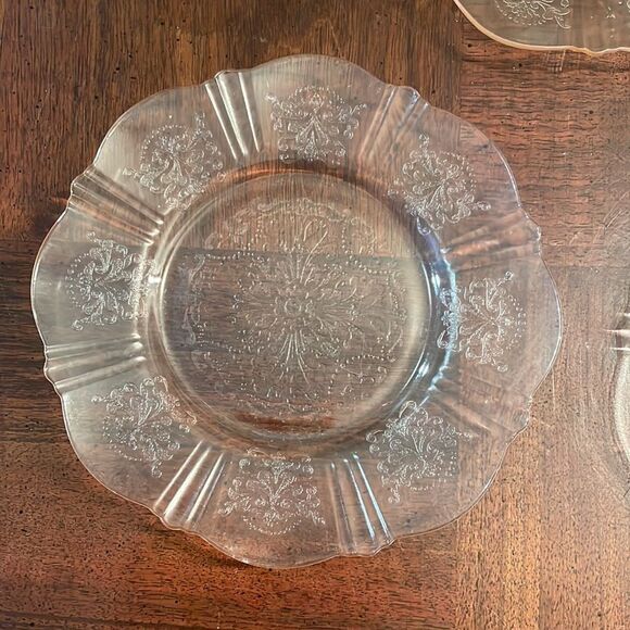 3  American Sweetheart Pink Depression Glass Salad Plates - Picture 2 of 10